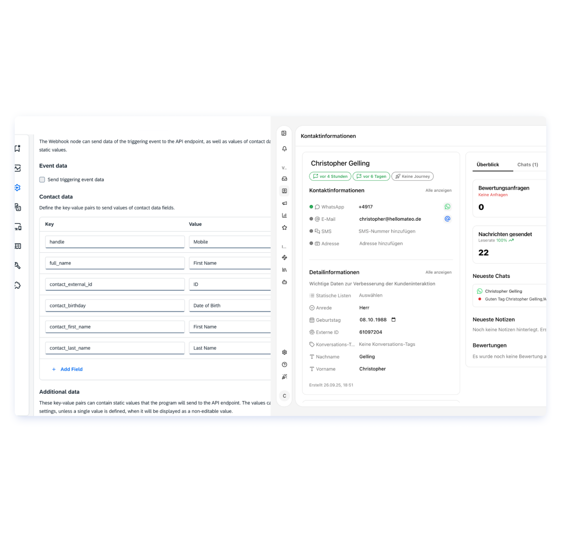 Enrich hellomateo with Emarsys Data
