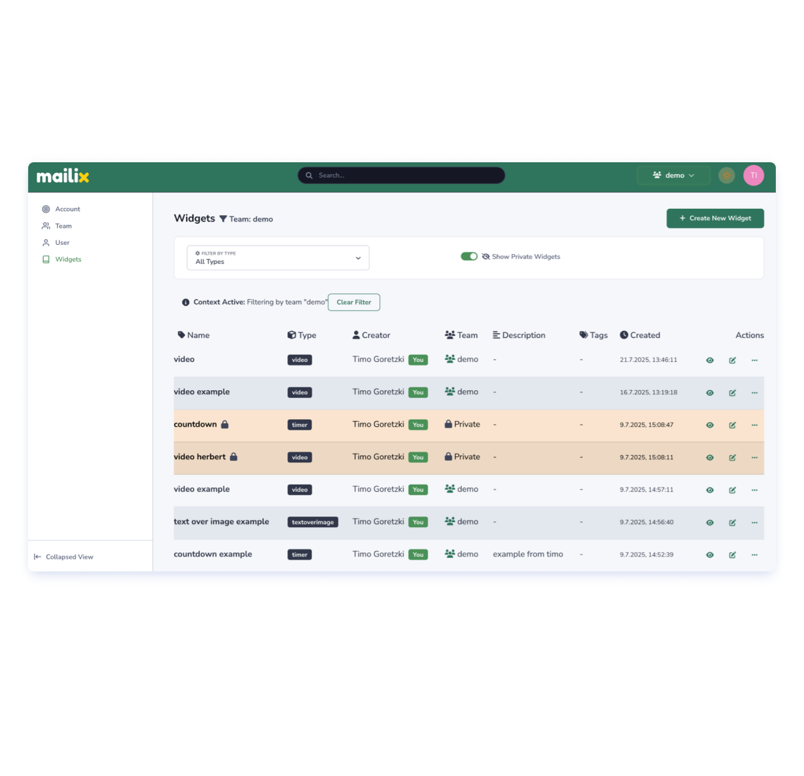 Interactive email editor by mailix