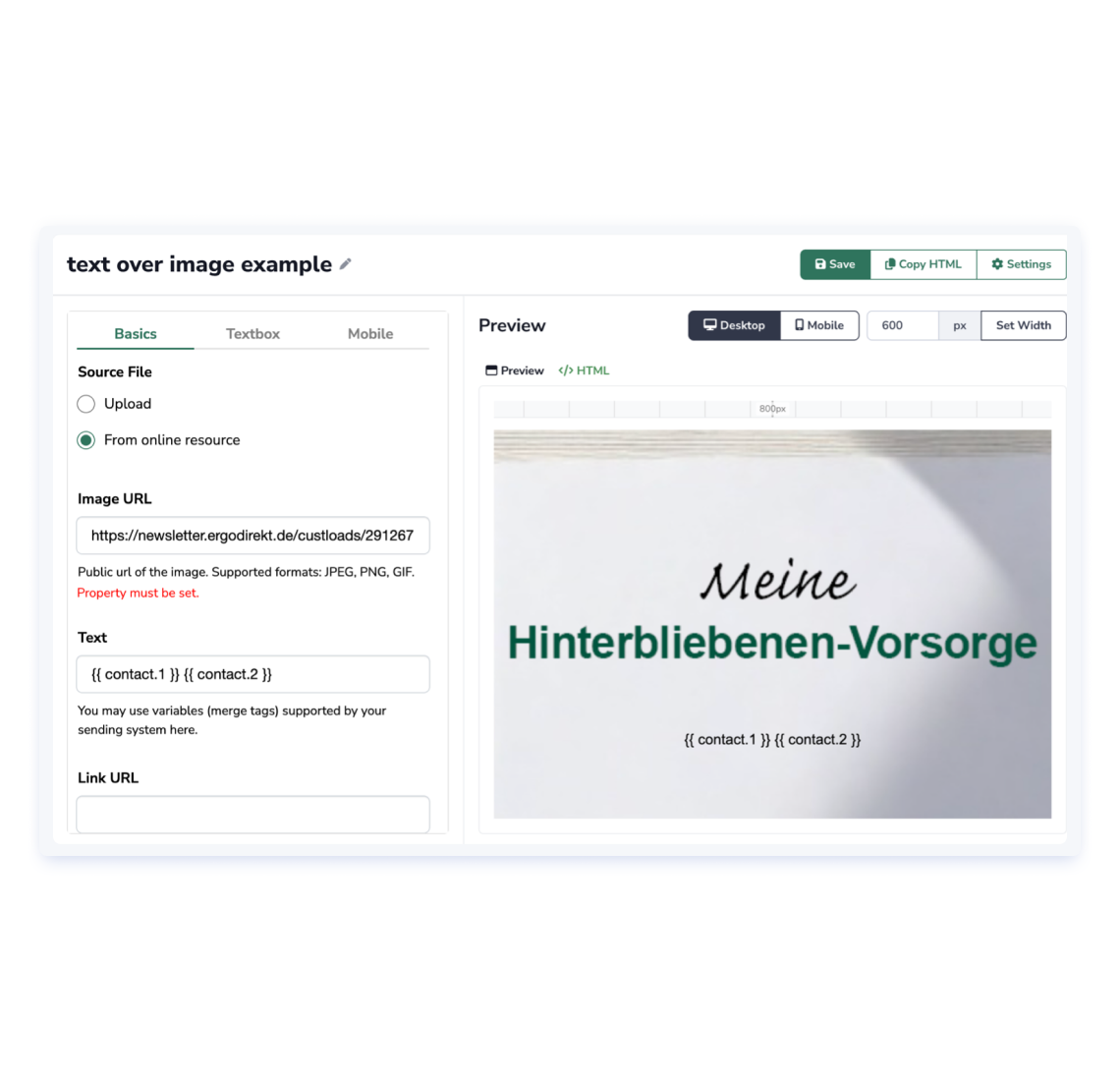 Completely customizable towards clients / widget needs